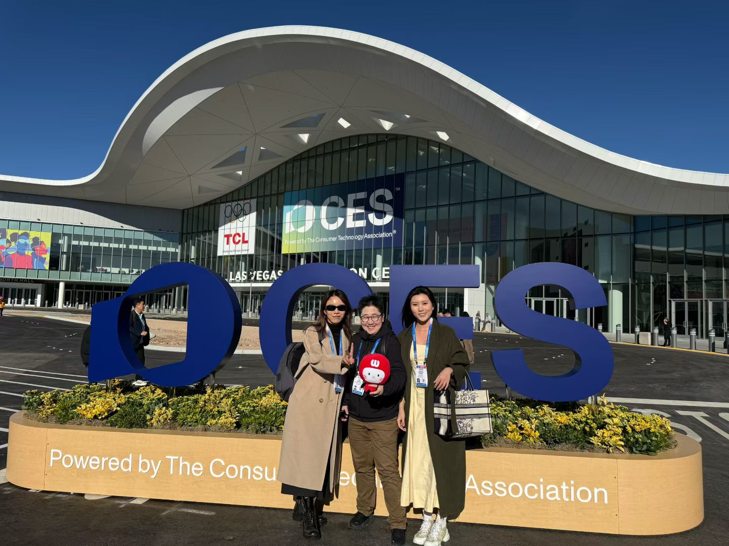 WSD Team at the front door of CES 2026 main venue